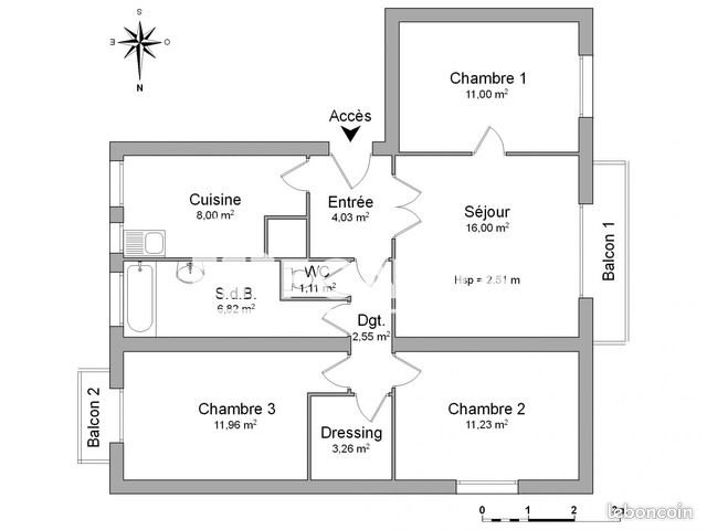 Appartement à louer, 73m², Rennes