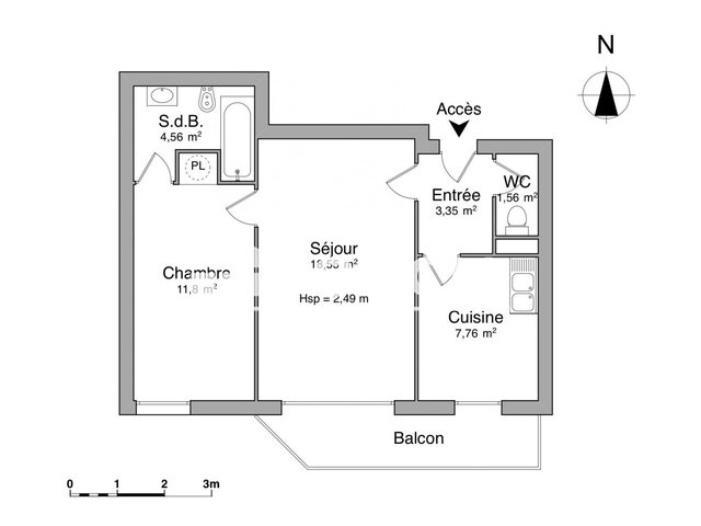 Appartement à louer, 47m², Tours