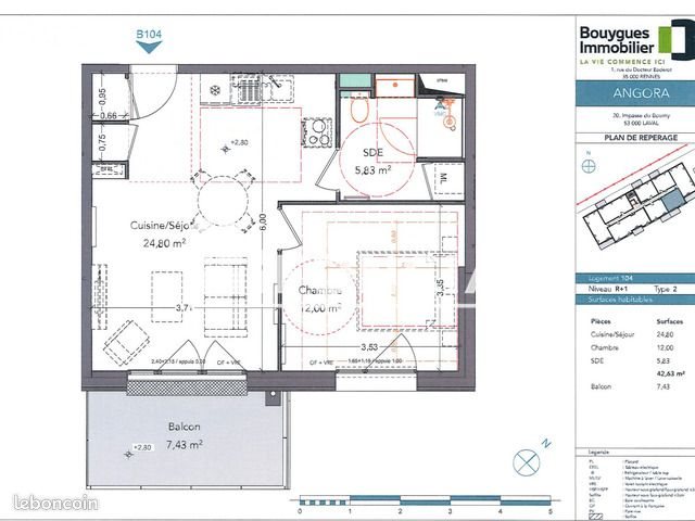 Appartement à louer, 40m², Laval