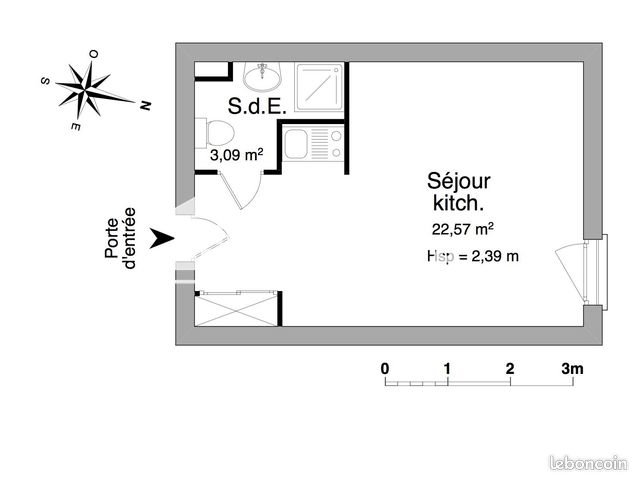 Appartement à louer, 26m², Angers