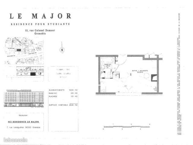 Appartement à louer, 22m², Grenoble
