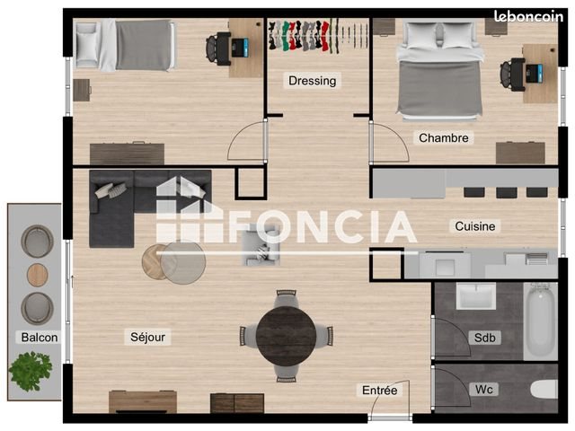 Appartement à louer, 57m², Grenoble