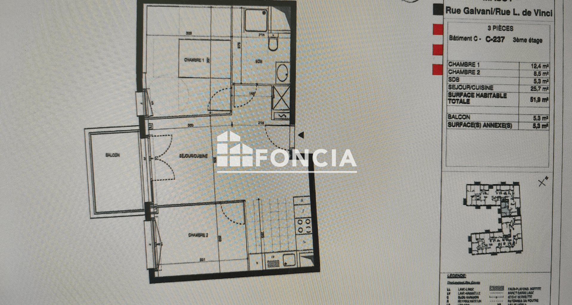 Appartement à louer, 51m², Massy