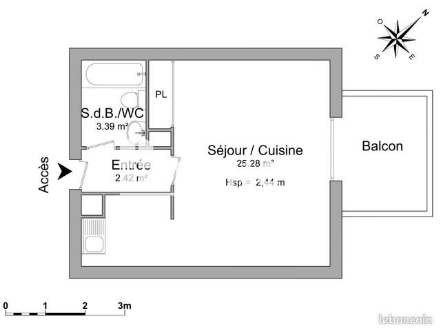 Appartement à louer, 31m², Gières