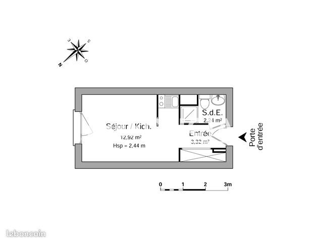 Appartement à louer, 18m², Saint-Martin-d'Hères