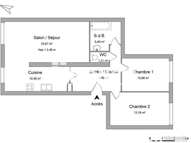 Appartement à louer, 76m², Bordeaux