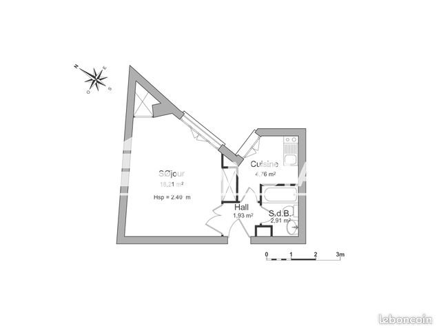 Appartement à louer, 28m², Bordeaux