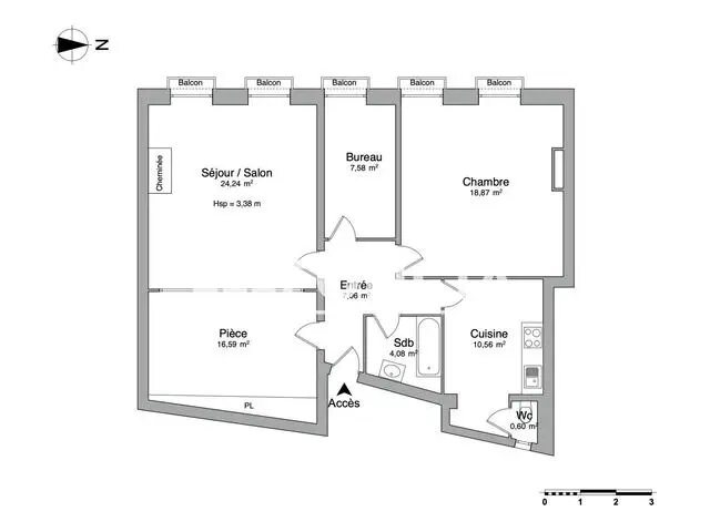 Appartement à louer, 89m², Bordeaux