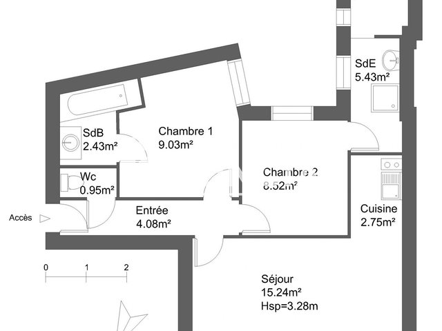 Appartement à louer, 48m², Bordeaux