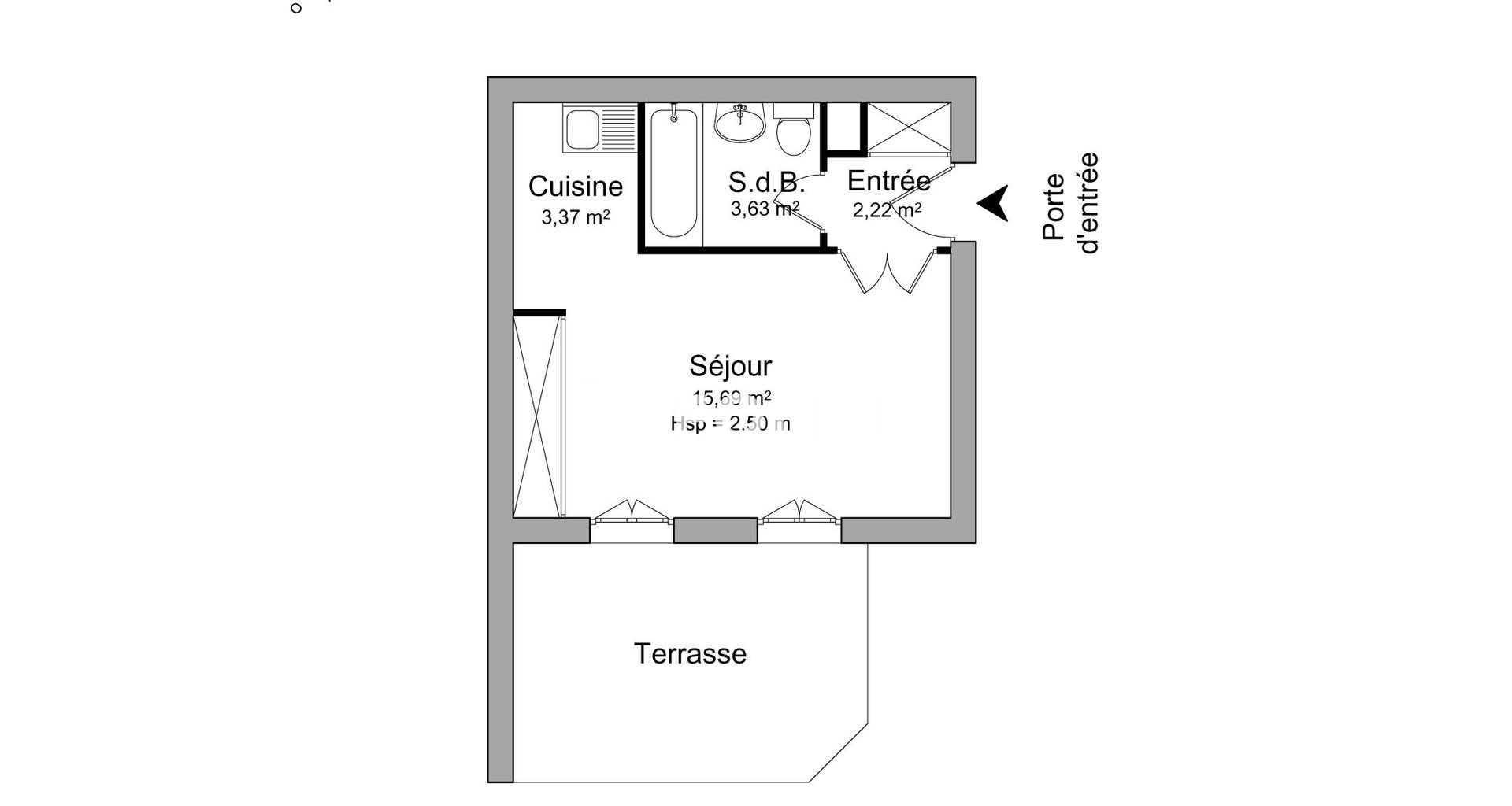 Appartement à louer, 24m², Conflans-Sainte-Honorine