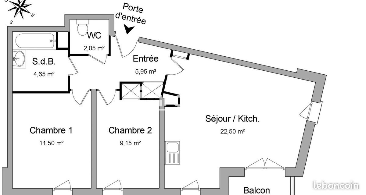 Appartement à louer, 56m², Argenteuil