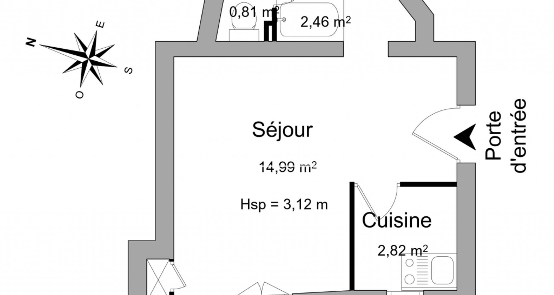 Appartement à louer, 23m², Courbevoie