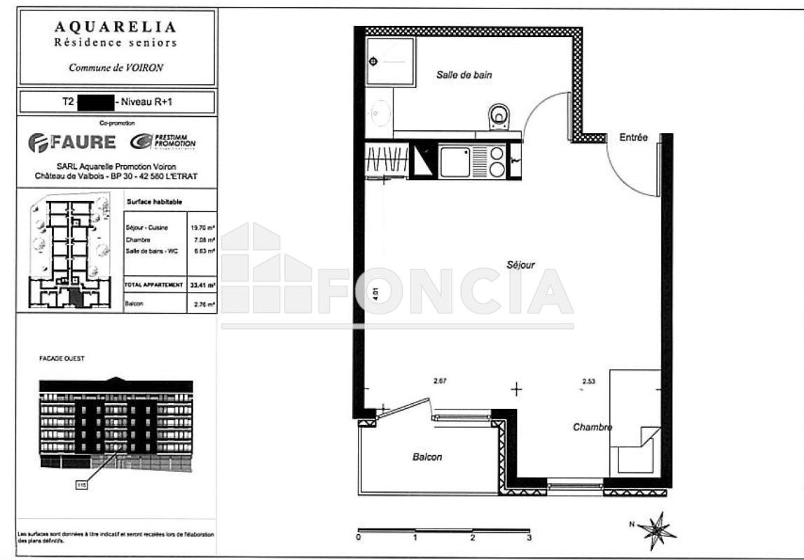 Appartement à vendre, 33m², Voiron