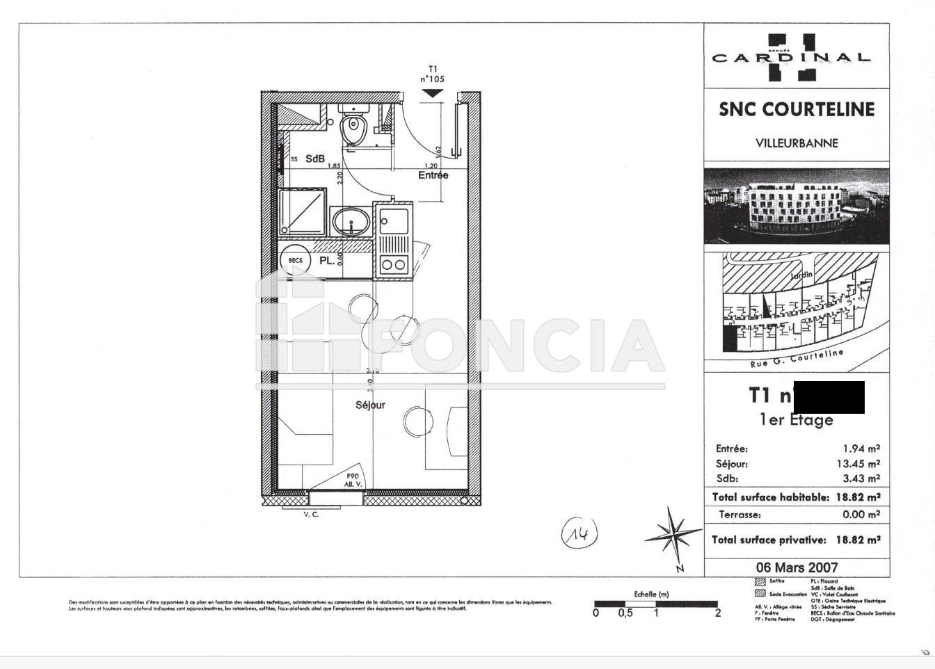 Appartement à vendre, 18m², Villeurbanne