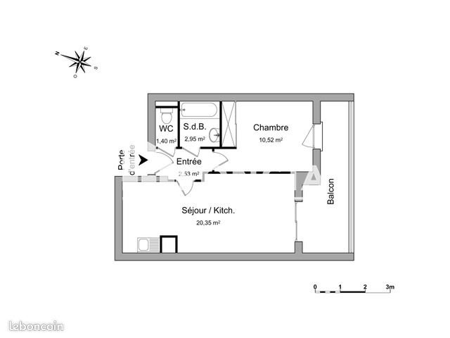 Appartement à louer, 37m², Montpellier