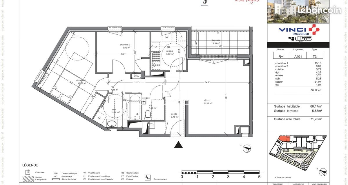 Appartement à louer, 66m², Le Havre