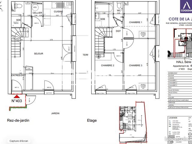 Appartement à louer, 84m², Louviers