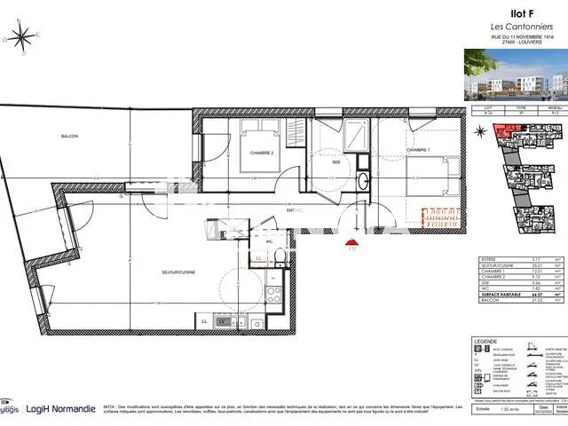 Appartement à louer, 66m², Louviers