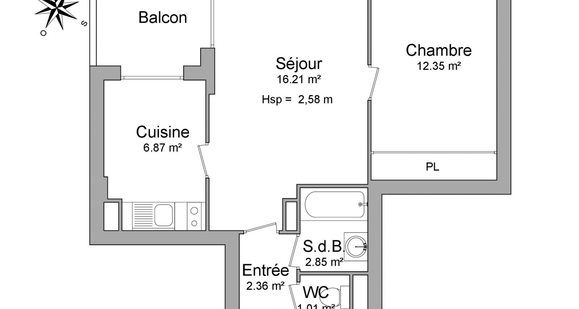 Appartement à louer, 41m², Caen