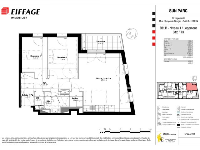 Appartement à louer, 64m², Epron