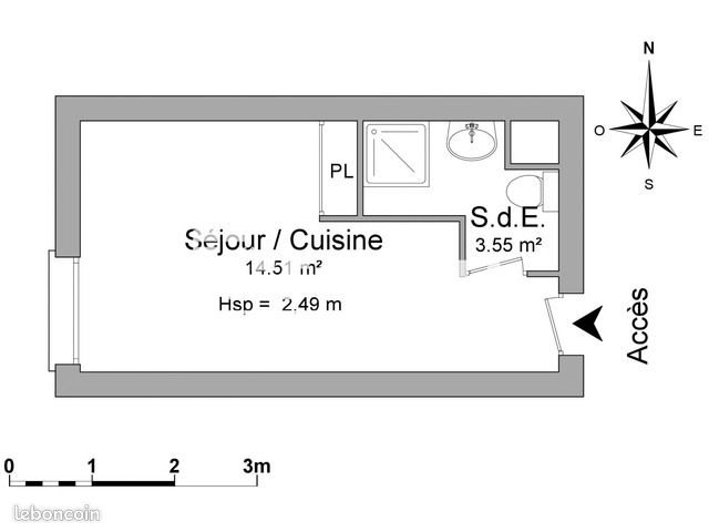 Appartement à louer, 19m², Le Havre