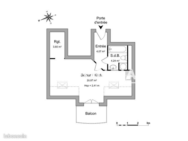 Appartement à louer, 33m², Colmar