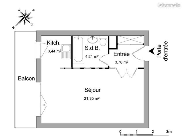 Appartement à louer, 34m², Lille