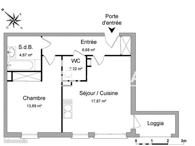 Appartement à louer, 45m², Roubaix