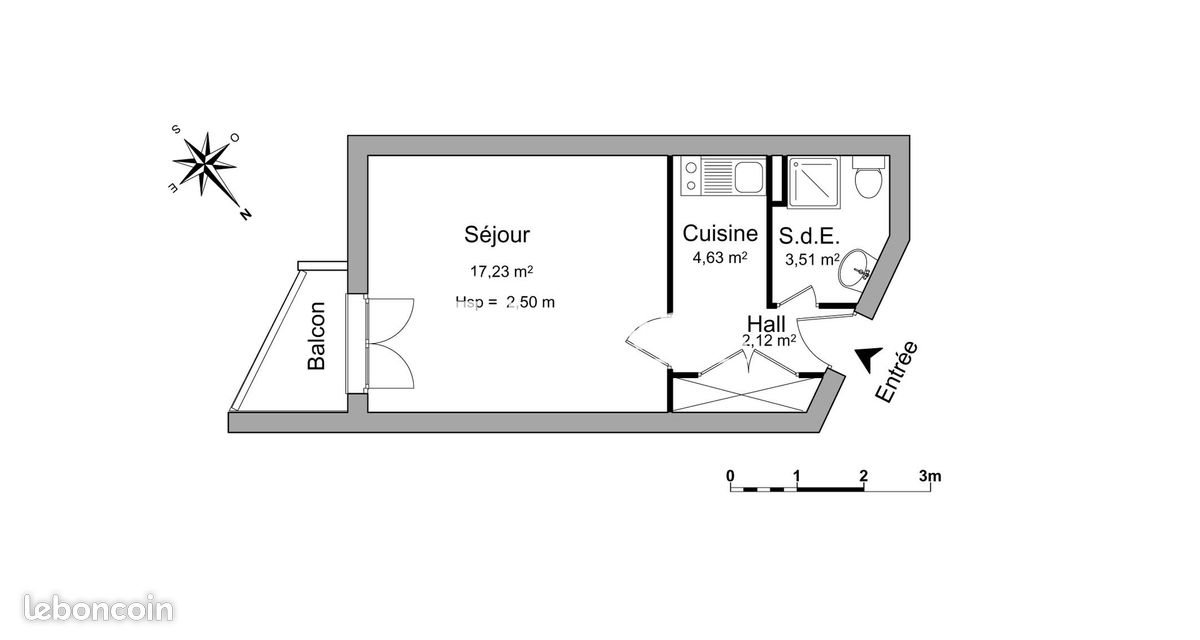 Appartement à louer, 27m², Saint-Etienne