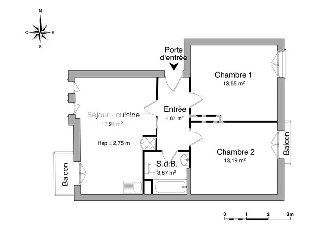Appartement à louer, 53m², Metz