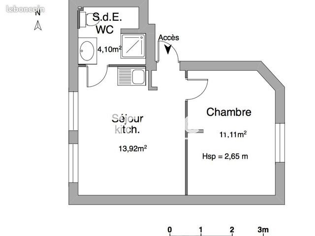 Appartement à louer, 29m², Saint-Max