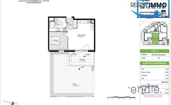 Appartement à vendre, 42m², Wattwiller