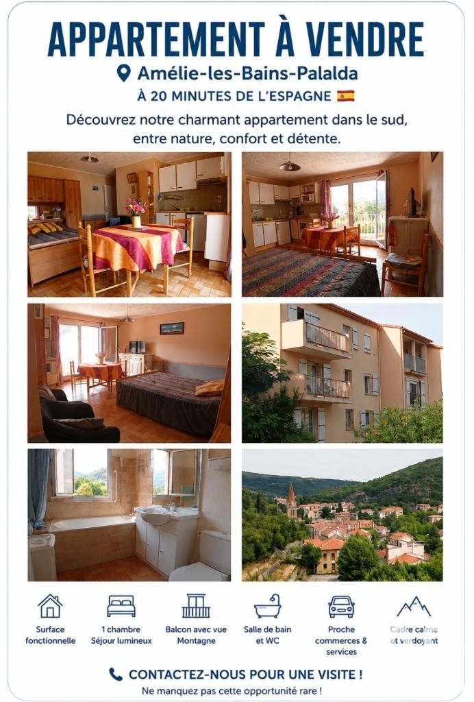 Appartement à vendre, 28m², Amélie-les-Bains-Palalda
