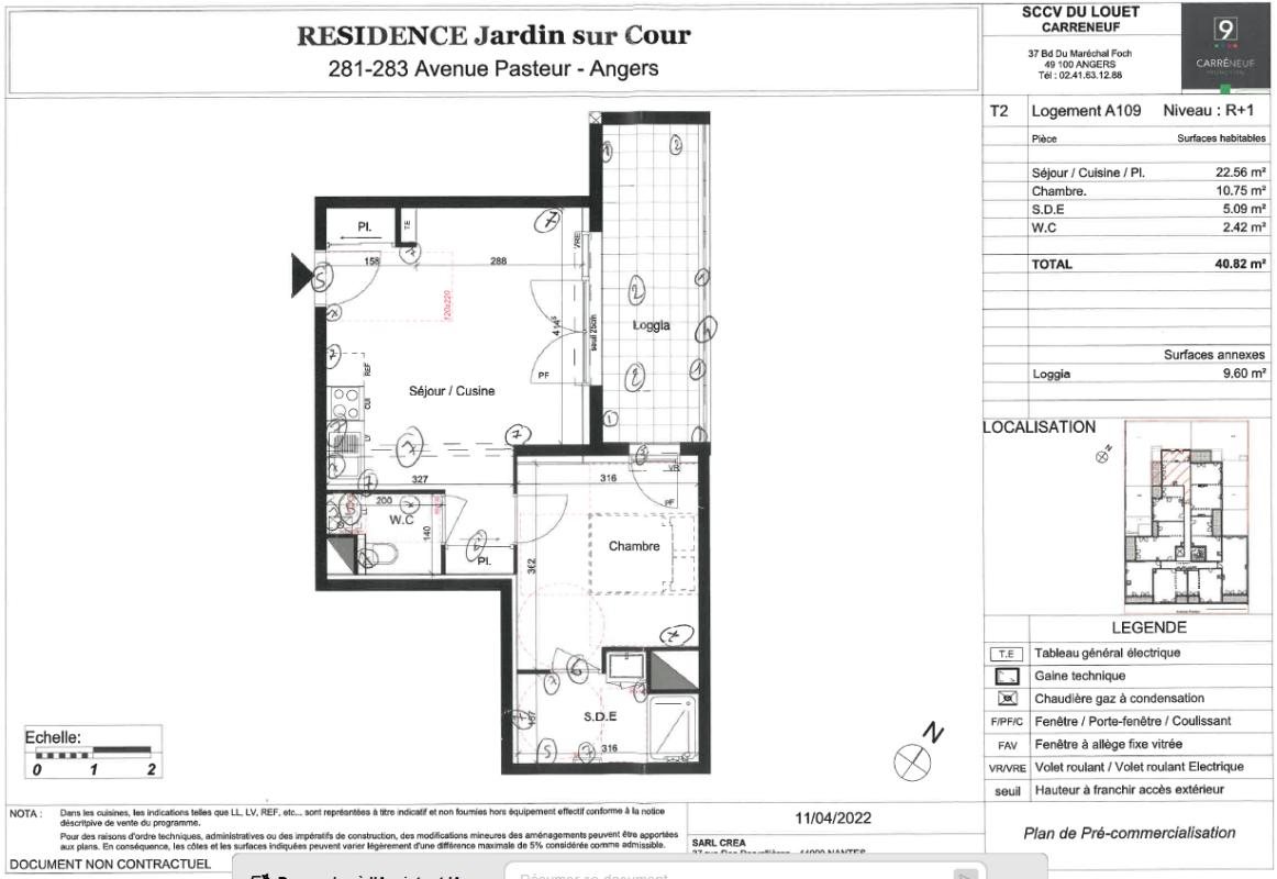 Appartement à vendre, 40m², Angers