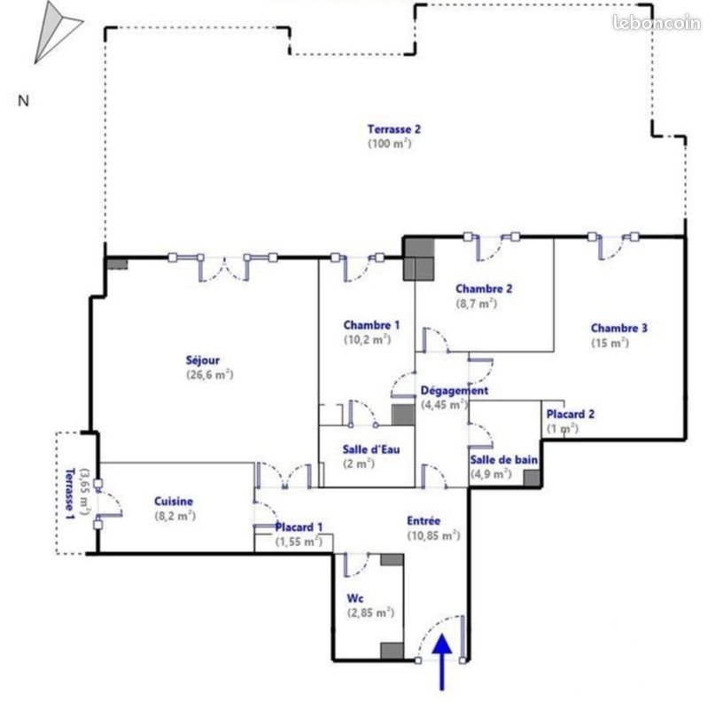 Appartement à vendre, 96m², Achères