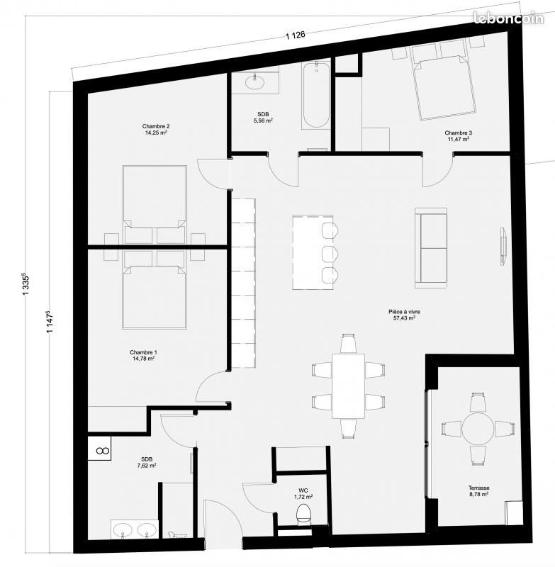 Appartement à vendre, 120m², Besançon