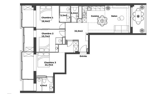 Appartement 4 pièces 96 m² · à Cannes · 96 m² · 1 290 000 €