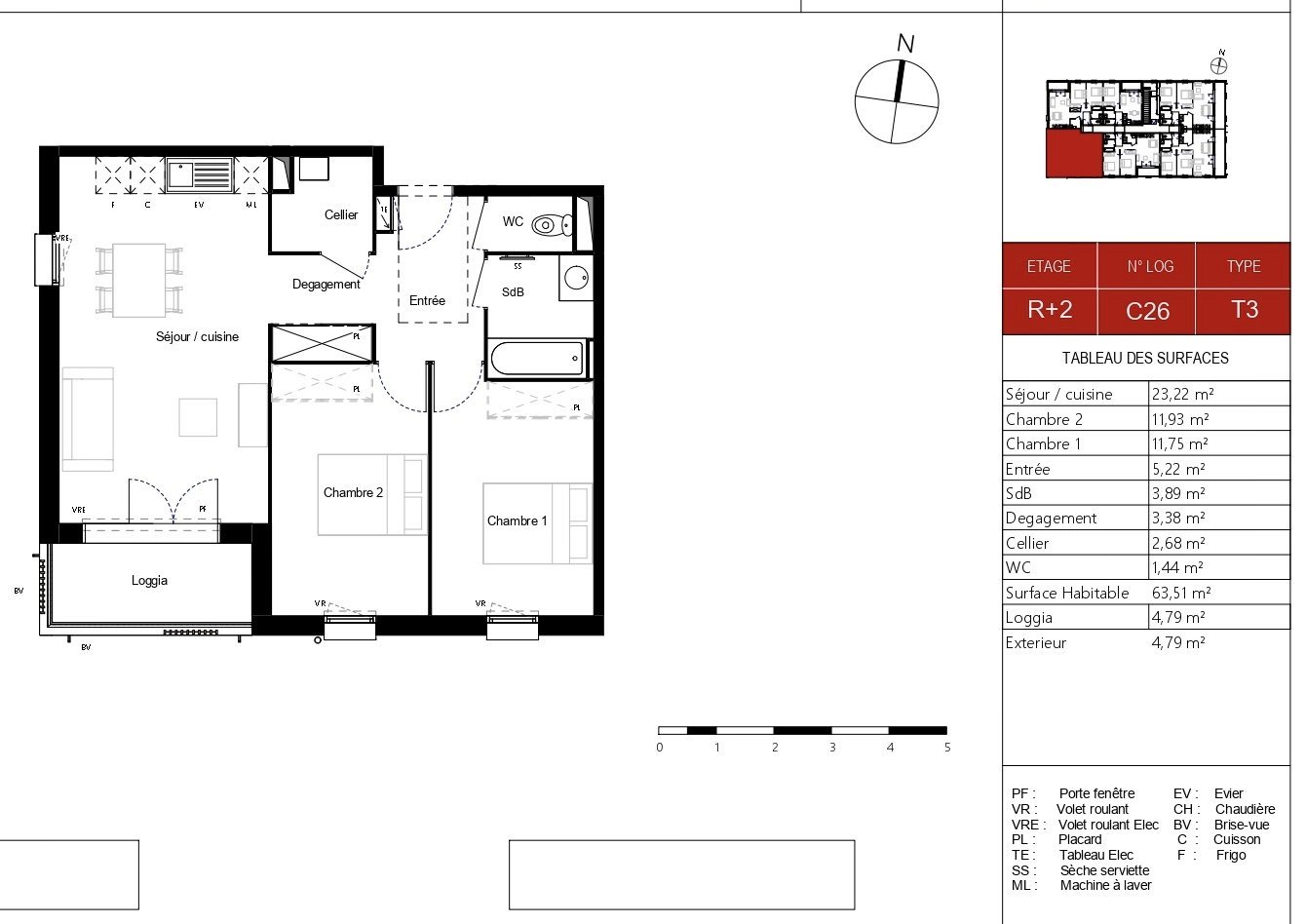 Appartement à vendre, 64m², Pradines