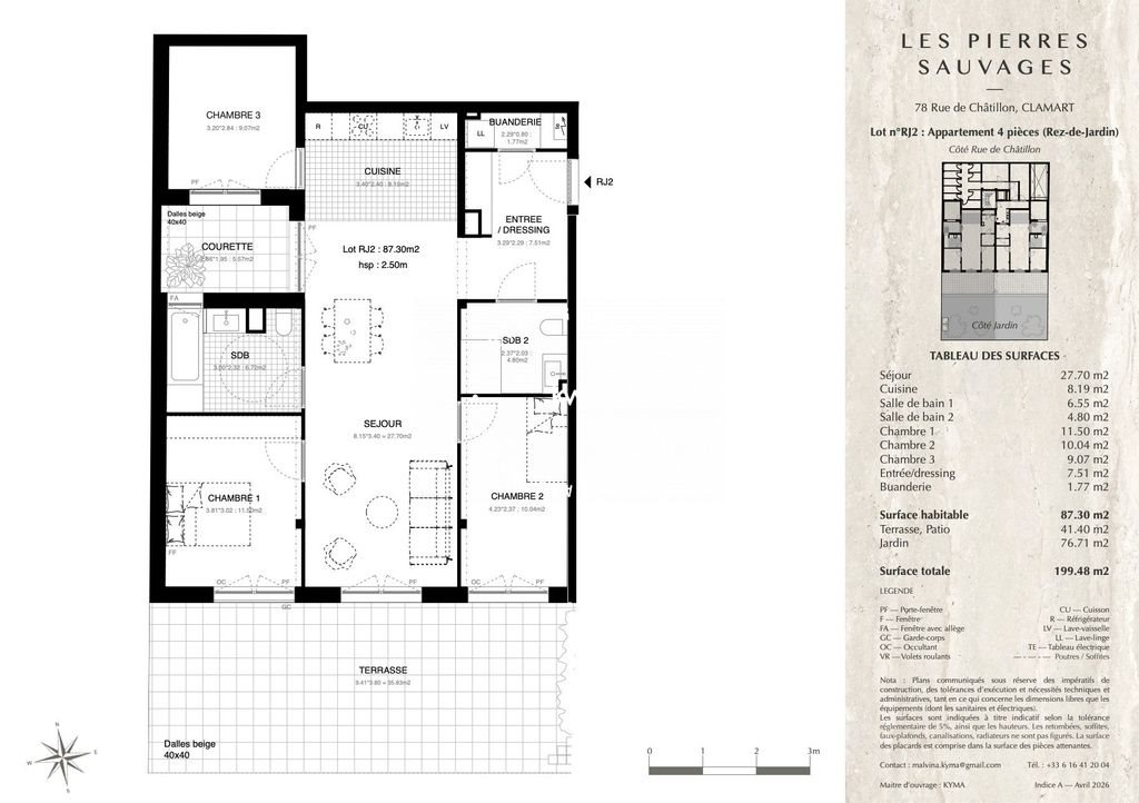 Appartement à vendre, 87m², Châtillon