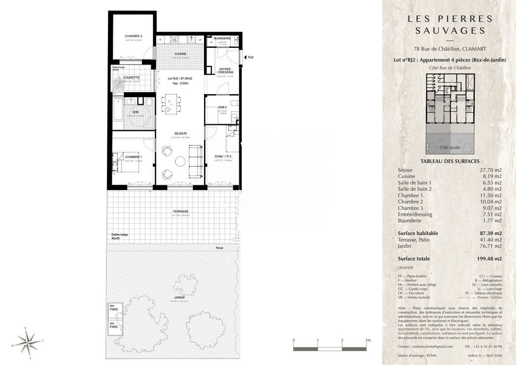 Appartement à vendre, 87m², Châtillon