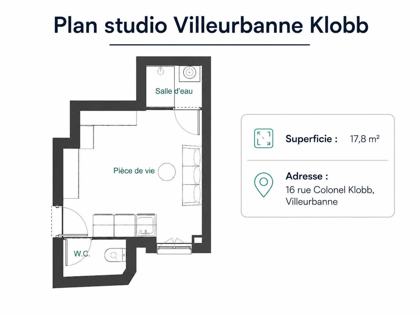 Appartement à vendre, 18m², Villeurbanne