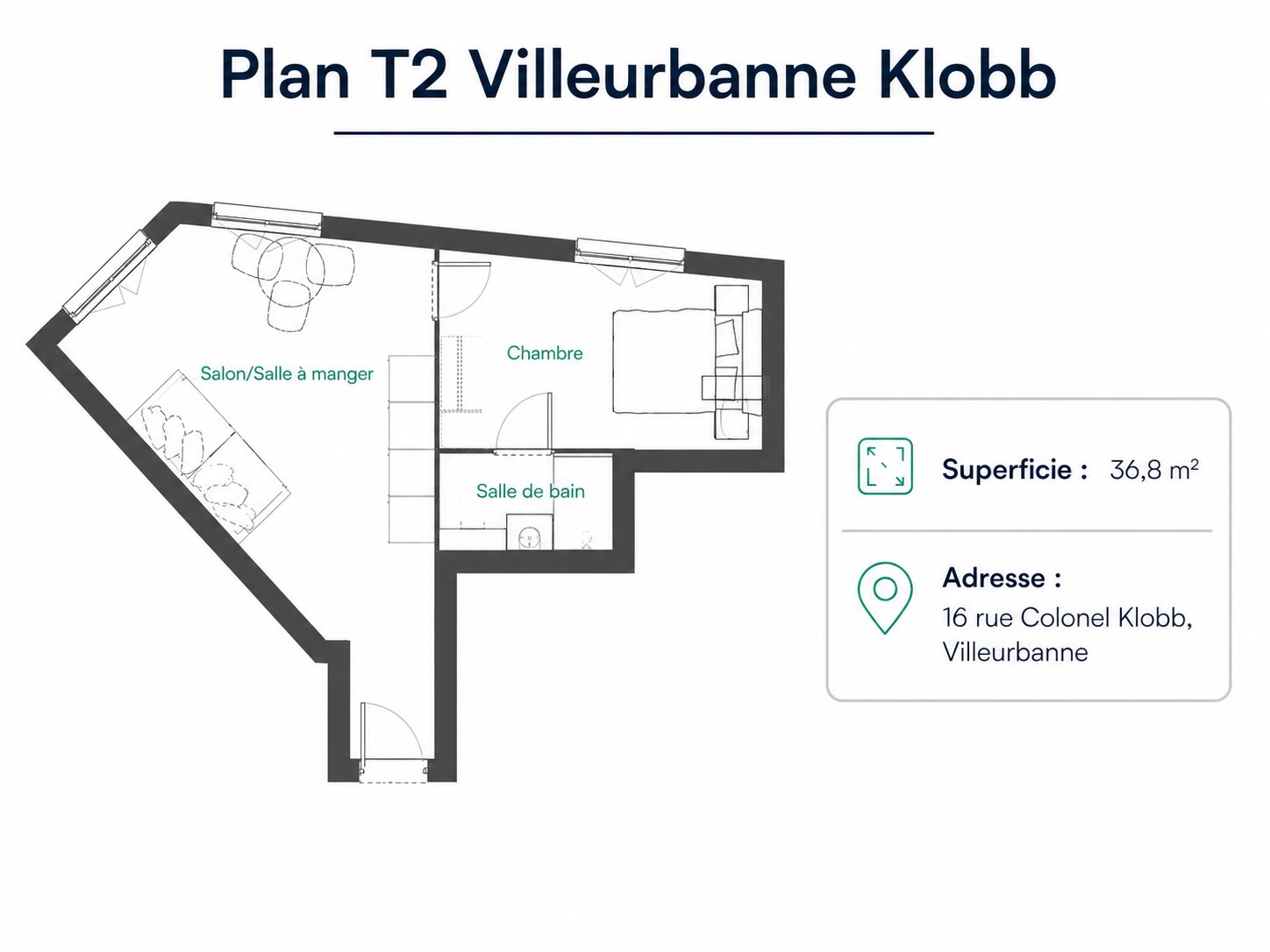 Appartement à vendre, 32m², Villeurbanne