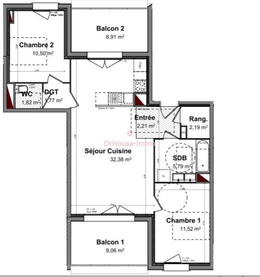 Appartement à vendre, 68m², Cenon