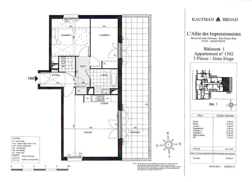 Appartement à louer, 64m², Argenteuil