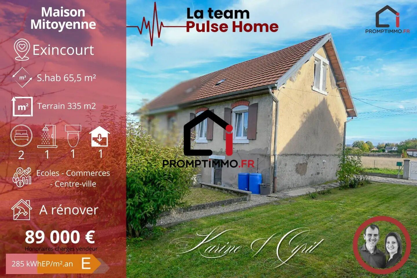 Maison à vendre, 68m², Exincourt