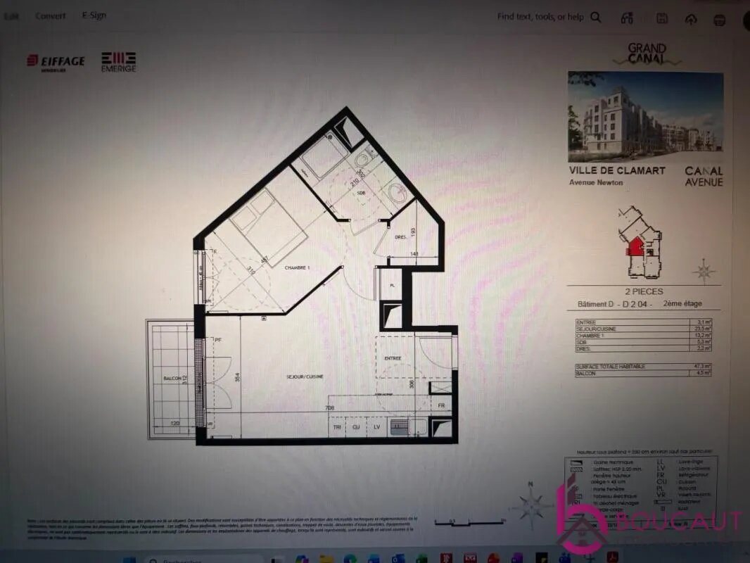 Appartement à vendre, 46m², Clamart