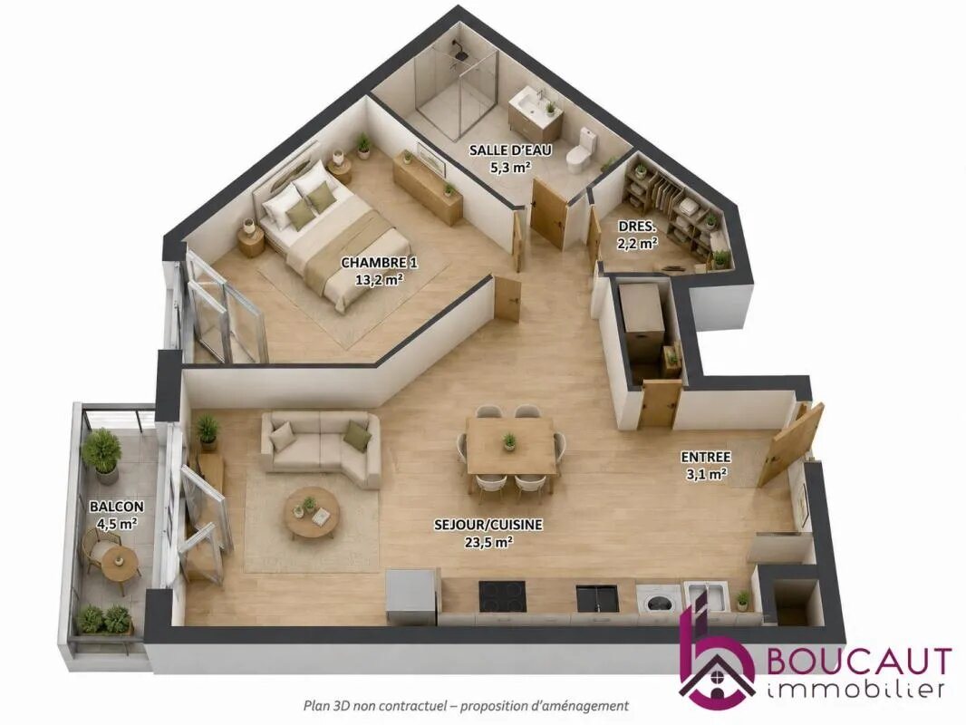 Appartement à vendre, 46m², Clamart