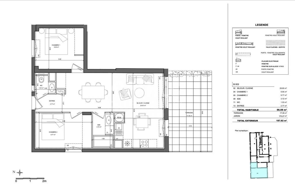 Appartement à vendre, 56m², Vallauris