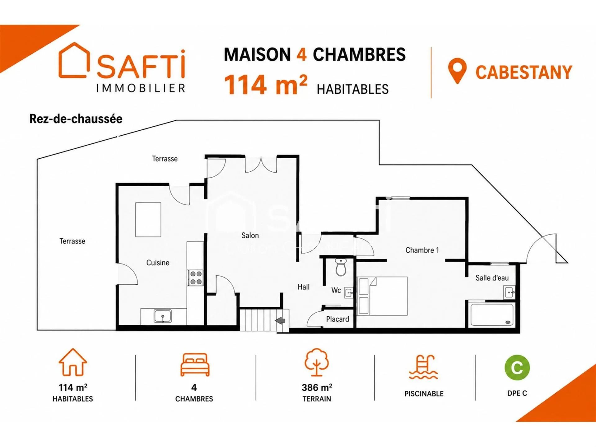 Maison à vendre, 110m², Cabestany