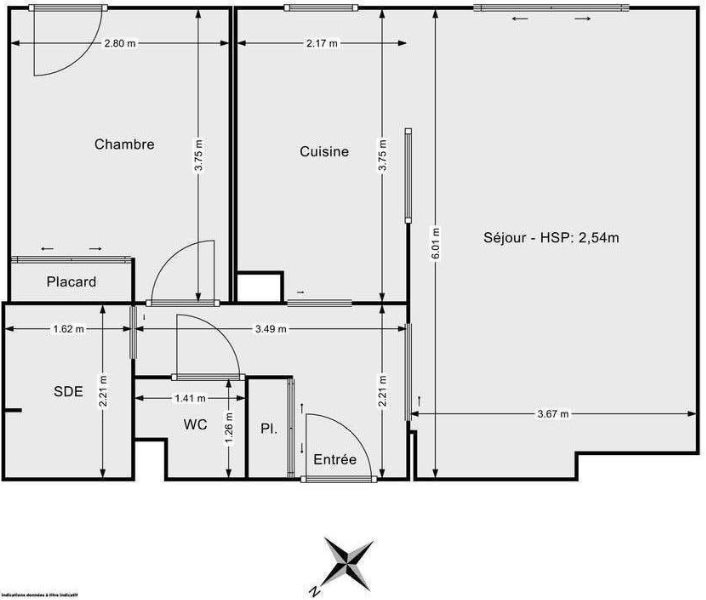Appartement à louer, 48m², Achères